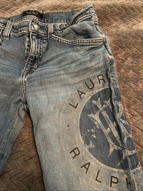 Lauren Ralph Lauren Light Blue Denim Jeans with Logo Graphic